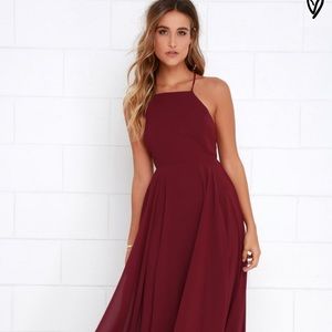 Lulu’s Mythical Kind of Love Wine Red Maxi Dress